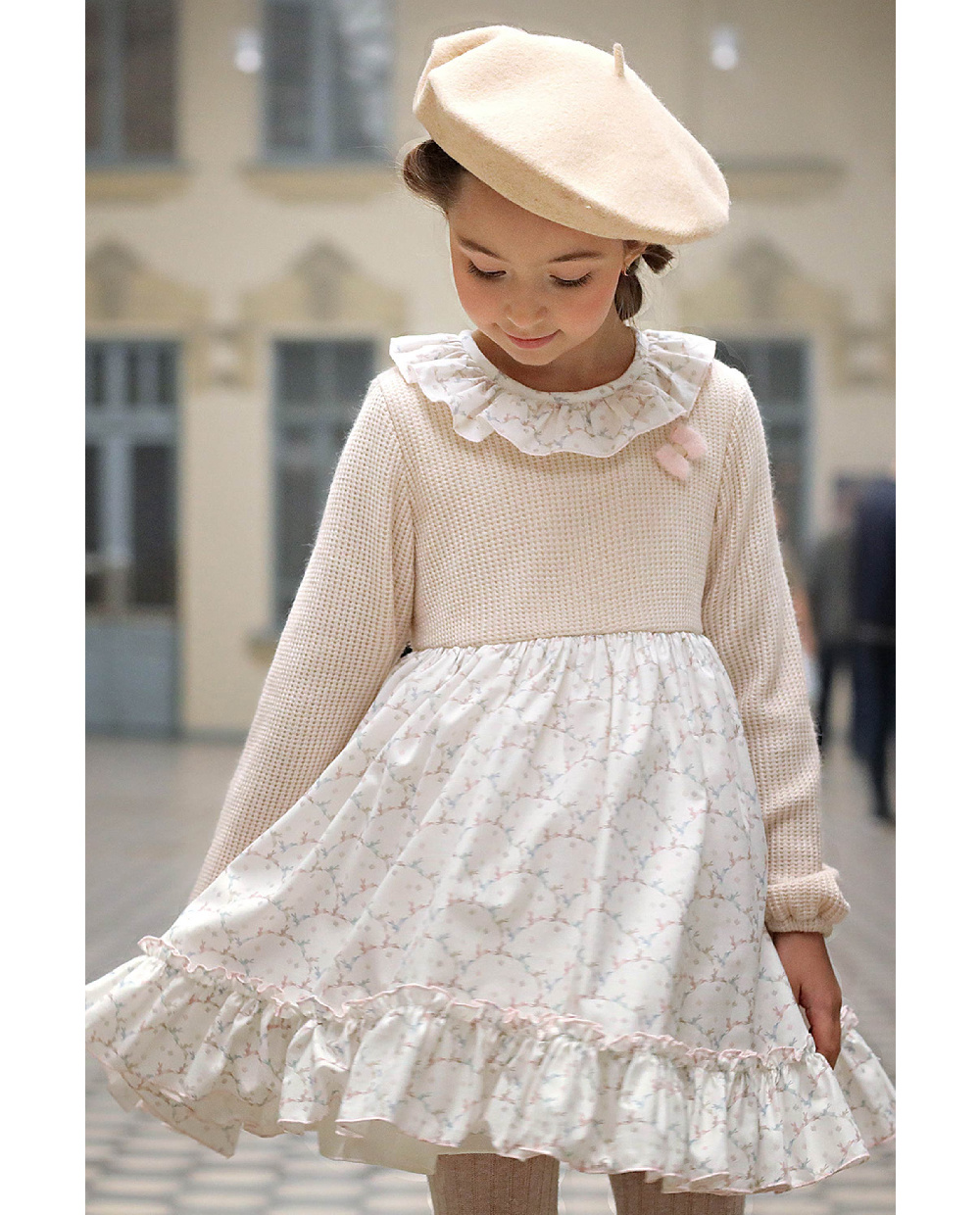 Платье нежное комбинированное